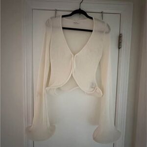 Meshki Lightweight Cream Women's Cardigan Sweater